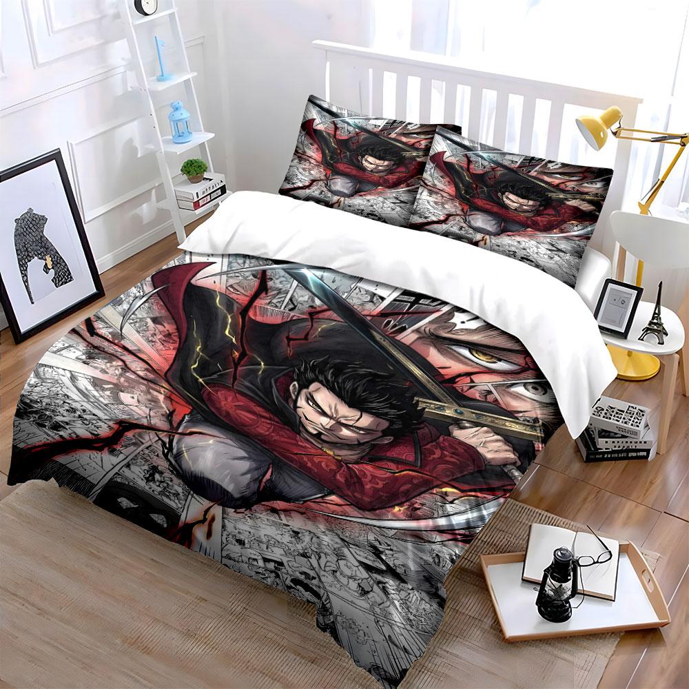 Sword-wielding character illustration. Bedding sets Duvet cover sets Duvet covers Pillowcases(1 * Duvet Cover 2 * Pillowcases without duvet insert)