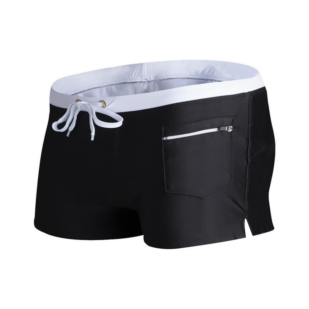 Men's Swim Trunks Men's Swim Trunks Fashion SwimsuitPocket Zipper Design Beach Swimsuit Boxer Shorts