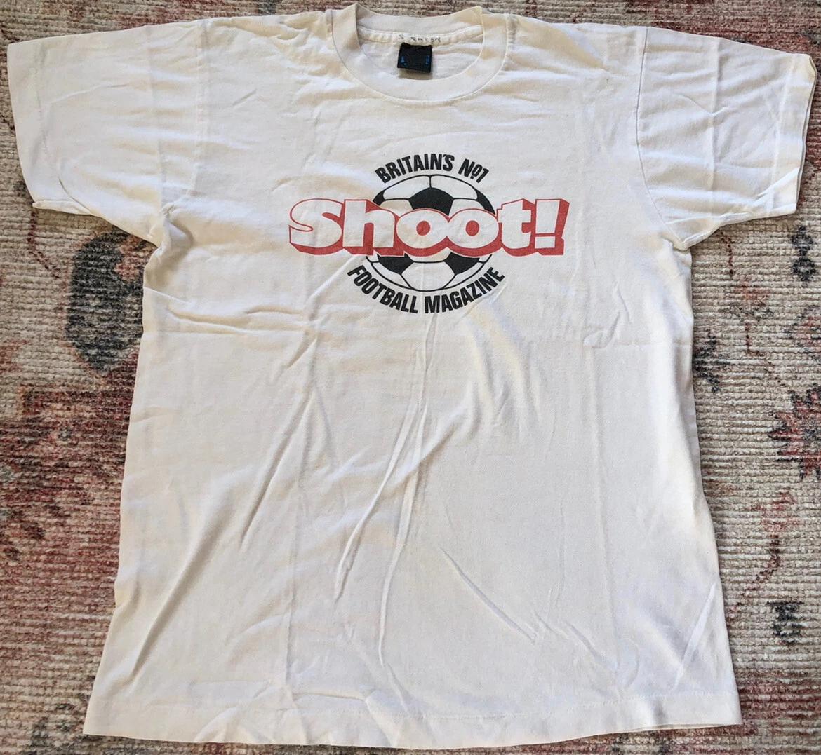

D63 Vintage Authentic Shoot Britains Best Football Magazine 1980s T Shirt Mens L 3XL