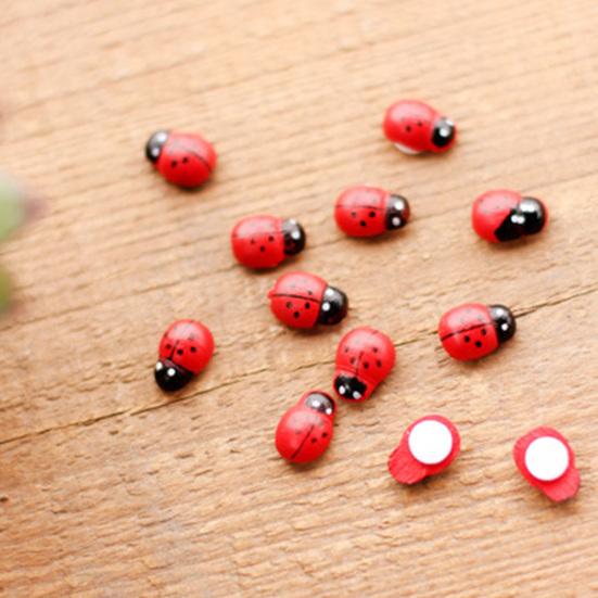 10 Pcs Miniature Ladybug Figurines Tiny Ladybug Animals Statue for Fairy Garden Micro Landscape Decor Cake Topper