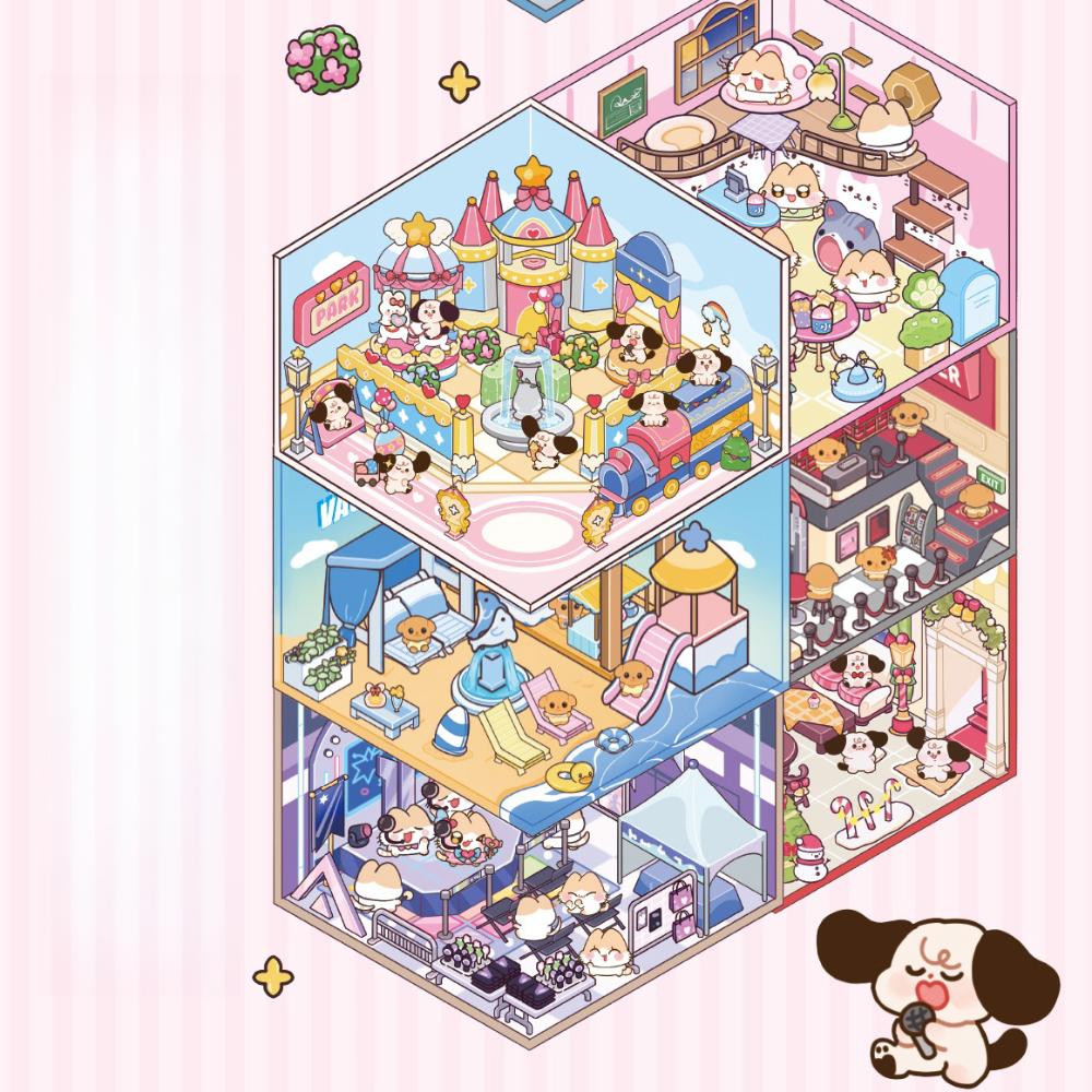 3D krajinné miniaturní scénické samolepky roztomilá kapybara kapesní scénická sada pro děti