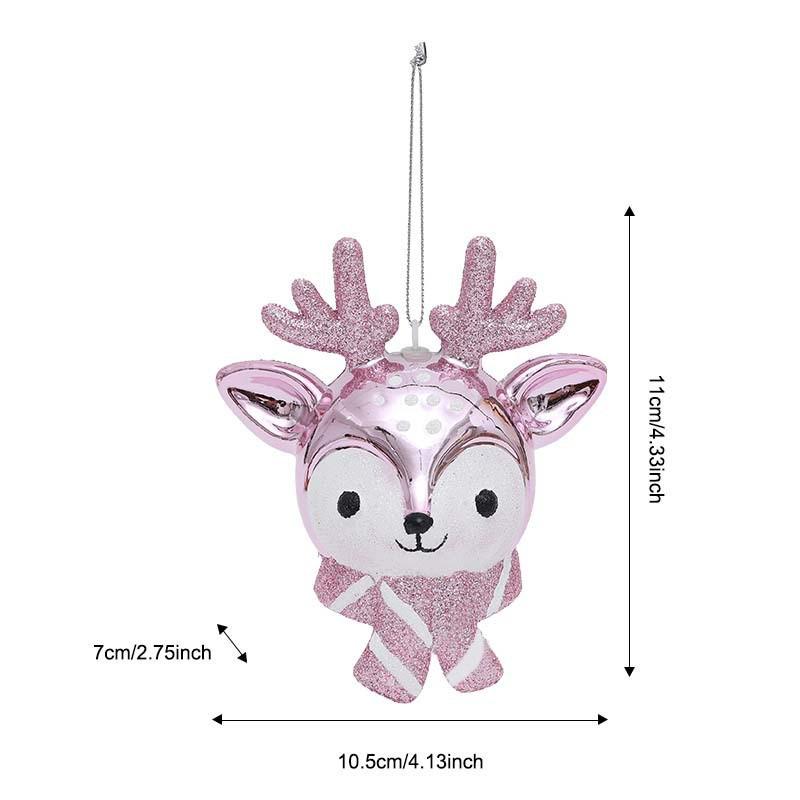 Pink Cartoon Christmas Tree Ornament with Glitter Sequins - Ins Style