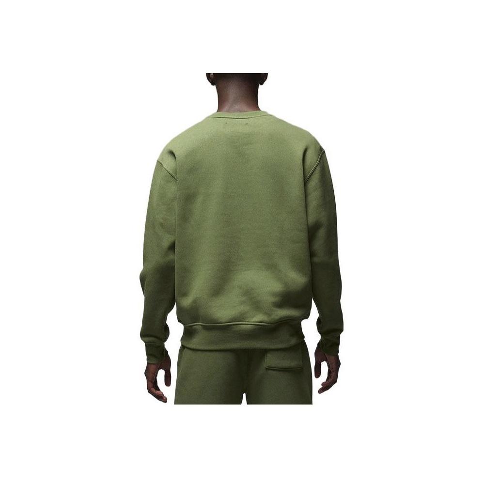 Jordan Men's Air Jordan Brooklyn Fleece Crew-Neck Sweatshirt Sky J Light Olive FJ7777-340