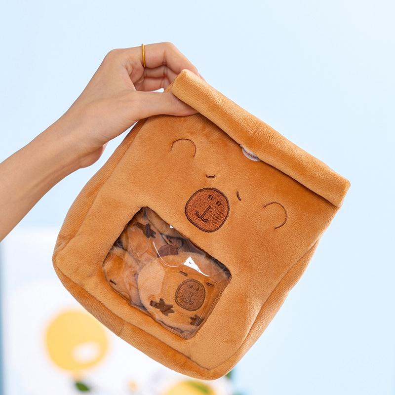 My Extreme Outdoor Activities Unisex Kids Capybara Snack Bag Plush Toys Soft Cute Capibara Stuffed Animal Plush Doll Creative Room Decor Kids Gifts