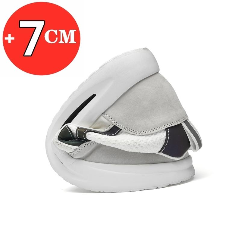 Mode Neue Herrenschuhe mit Absatz Weiß Atmungsaktive Sportliche Freizeit-Sneaker Herren Unsichtbare Schuhe zur Höhenvergrößerung Mode Herren Schuhe mit Absatz