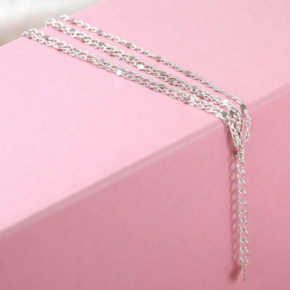 

92.5 Silver Daily Point 5-Line Chain Silver Bracelet, Girlfriend s Birthday 100th Day Gift, Silver Bracelet, Layered Bracelet