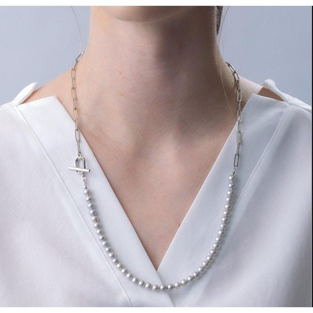 Used Star Jewelry GRAY PEARL LINKS Necklace