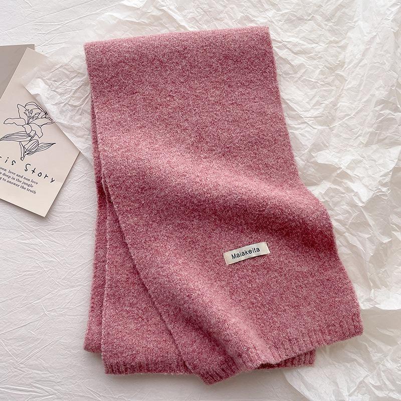 New letter knitted scarf women's winter with wool versatile students warm thickened high-end scarf tide