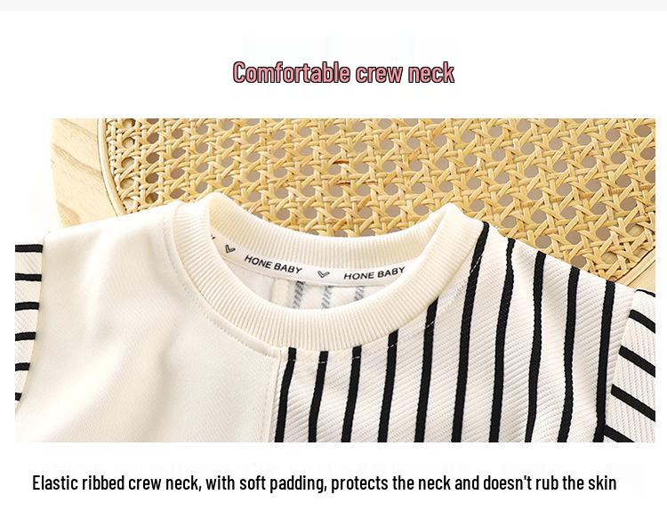 2024 Trendy Korean Style Round Neck Long Sleeve Sweatshirt for Boys and Girls - Children's Fashionable Spring/Autumn Wear