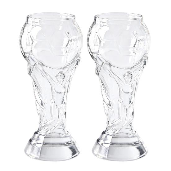 

2Pcs Football Trophy Beer Mug, Clear Tall Glass, Football-Themed Beer Stein, Beer Drinking Glass for Game Day Parties BBQ Bar Home Gathering S 2pcs