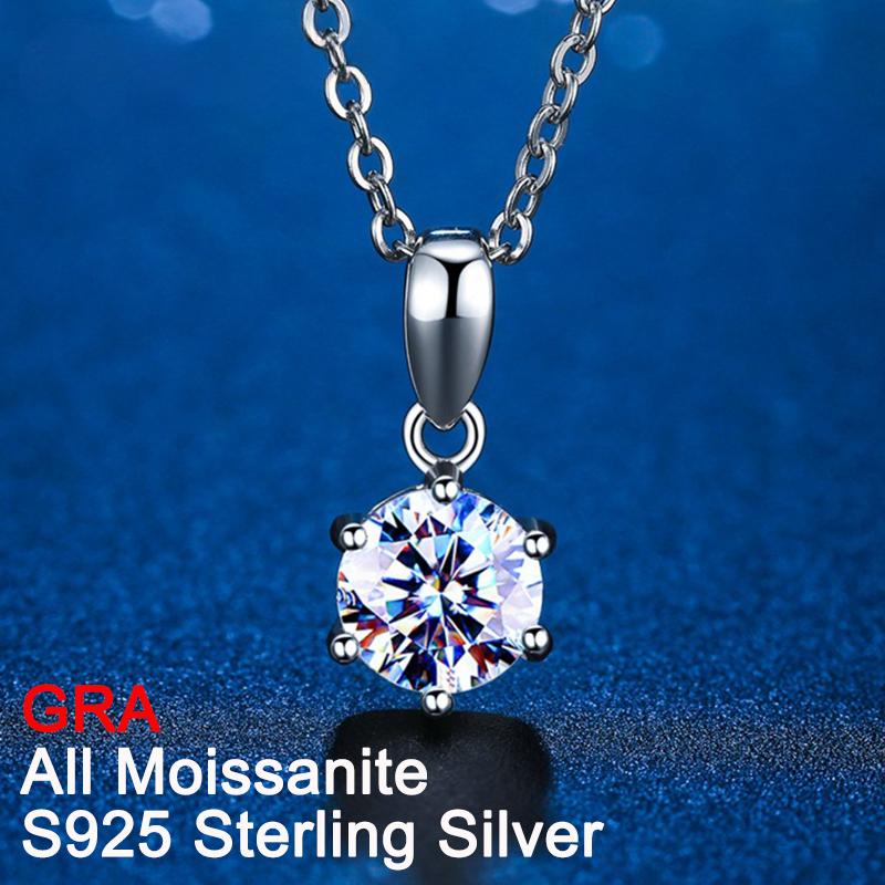 D Farbe 3 Karat Echter Moissanit Halskette Anhänger Für Frauen Top Qualität 100% 925 Sterling Silber Hochzeit Party Braut Edlen Schmuck