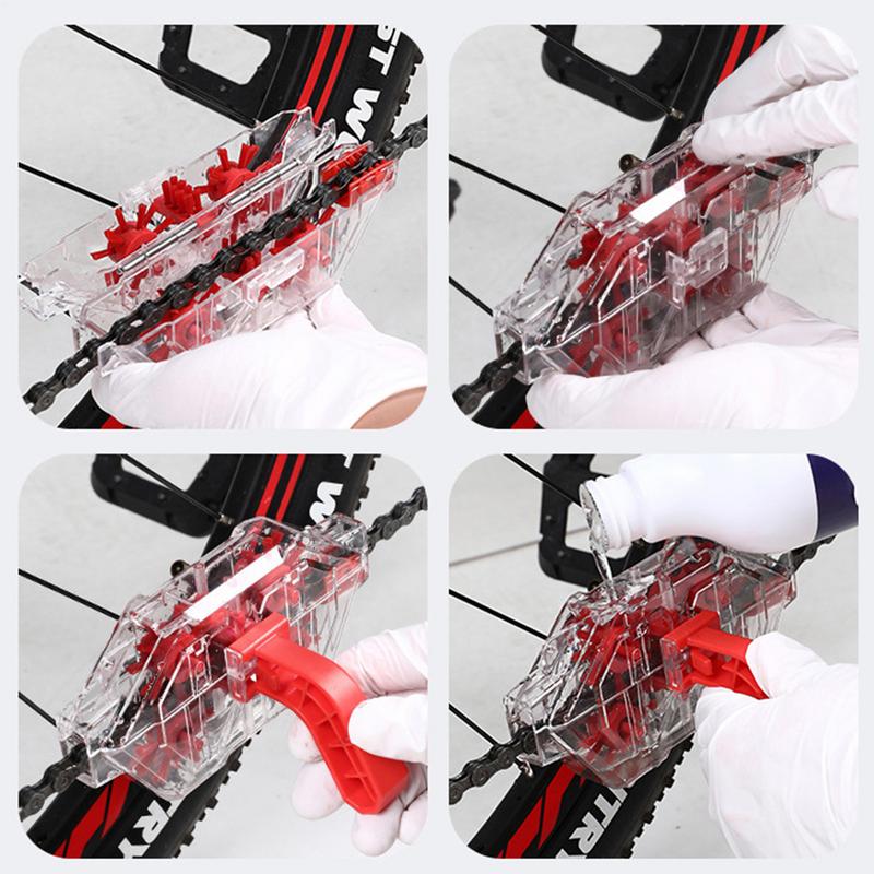 Cycle Chain Cleaner Chain Cleaning Scrubber Transparent Cycling Maintenance Device Cycle Chain Scrubbe For Mountain/MT/Road
