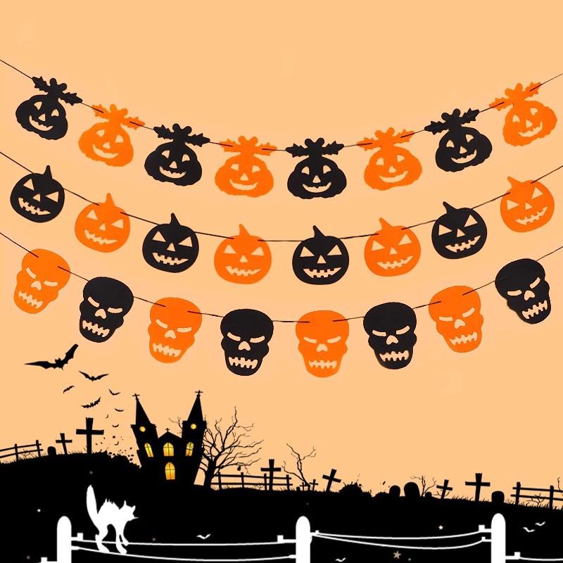 Luminous Halloween Party Pumpkin Bunting Decoration for Mall and Store Events
