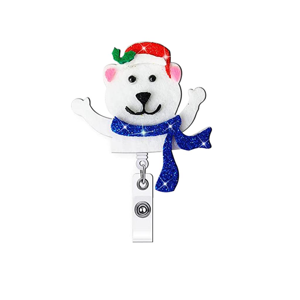 Retractable Badge Glitter Christmas Badge Badge Holder Retractable For Staff Holiday Season Doctors