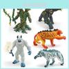 Realistische Sammlung von Kreaturenmodellen aus der westlichen Mythologie mit Eis-Monster, Baumgeist, Gorilla, Kristalltiger und Lava-Tiger