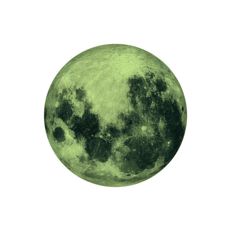 

3D Луна Большая Светящаяся в темноте Флуоресцентная Наклейка на стену Светящаяся Декаль Декор Искусство 5cm