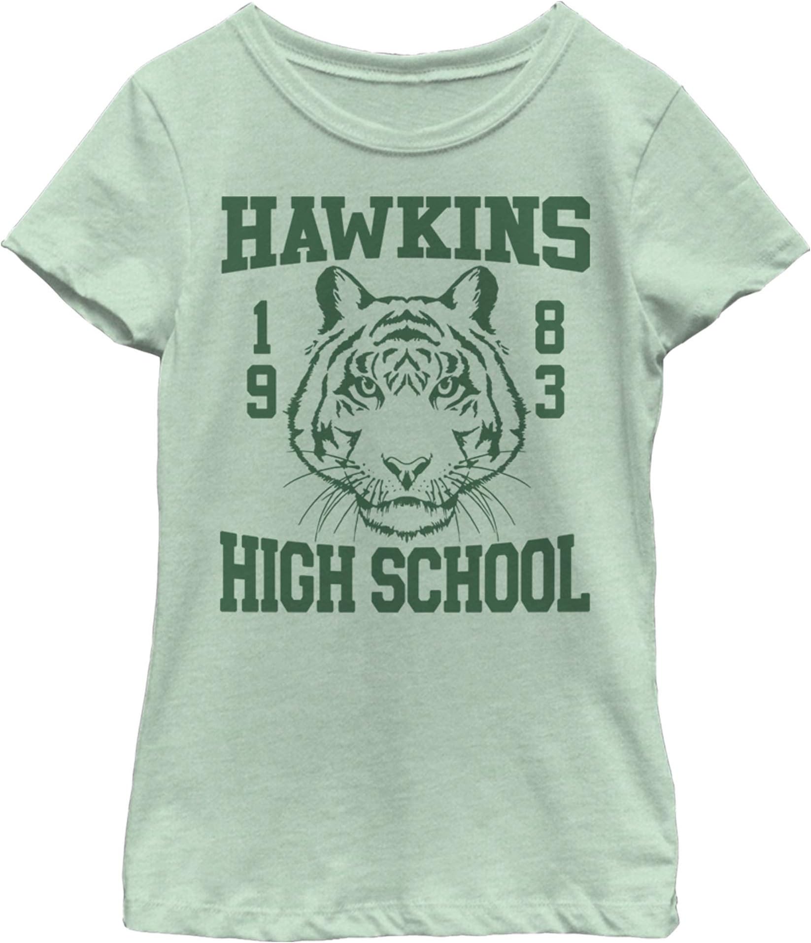 Fifth Sun Stranger Things Hawkins High Tiger 1983 Girls Short Sleeve Tee Shirt 3XL