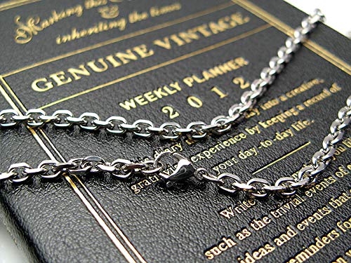 MA Street Style Thick Long Necklace Anchor Cut Stainless Steel Chain [Silver One] [3mm 70cm] Men's