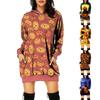 Women's  And Winter Hooded Sweatshirt Dress Halloween Print Dress