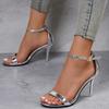2025 Fashion Women's High Heels Sandals Thin Heels Heel Wrap One-length Strip Shoes Women Leisure Dress Sexy Sandalias De Mujer
