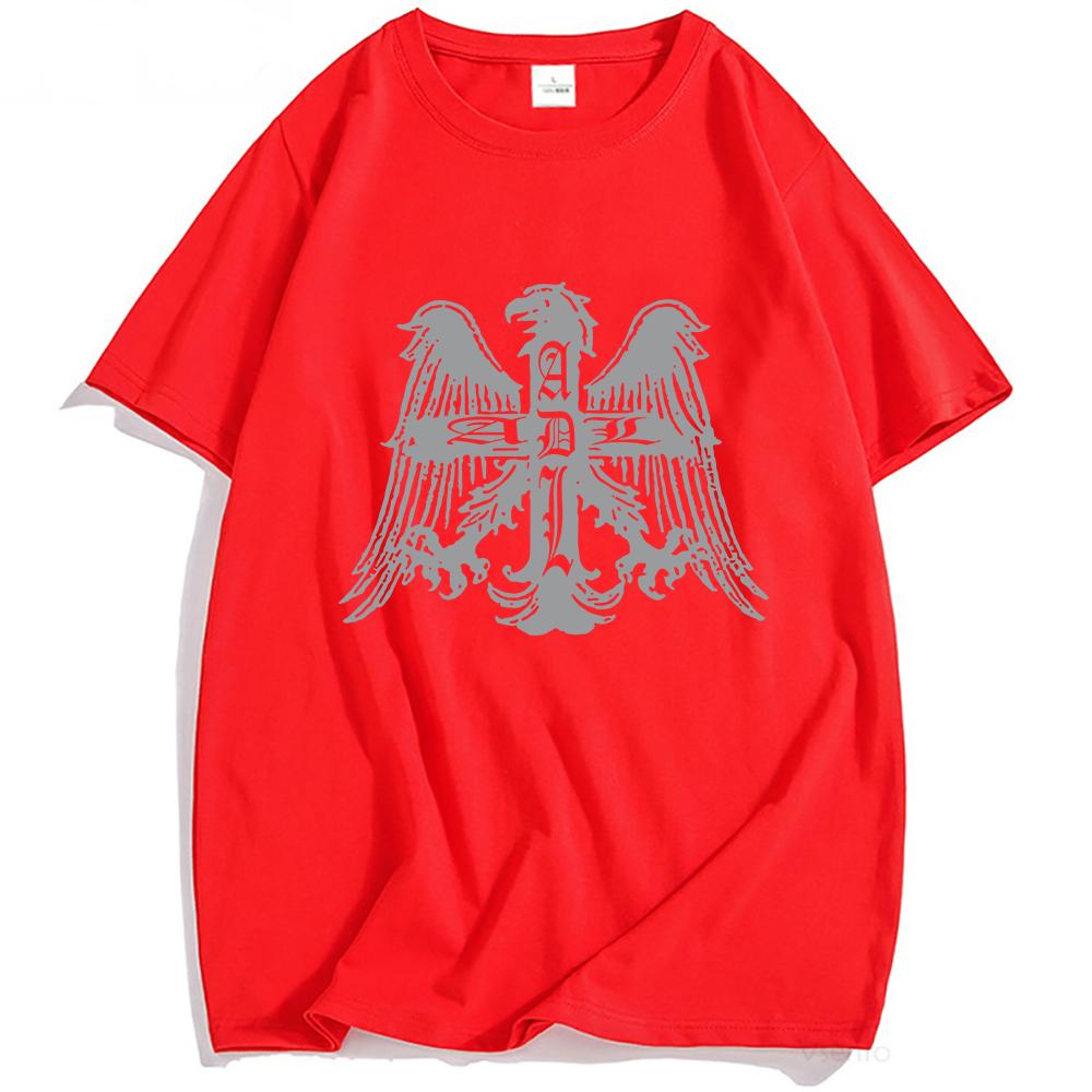 

ADL EMBLEM TEE Short Sleeve 100%Cotton Comfortable Male T-shirt Summer Unisex Streetwear O-neck Fashion Soft Mens Tshirts Print Tops Anime T-shirt XS красный