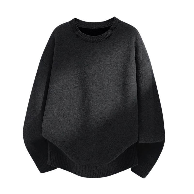 Men s Retro Japanese V-Neck Cable Knit Sweater, Thickened for Autumn/Winter XL (125-140 lbs)