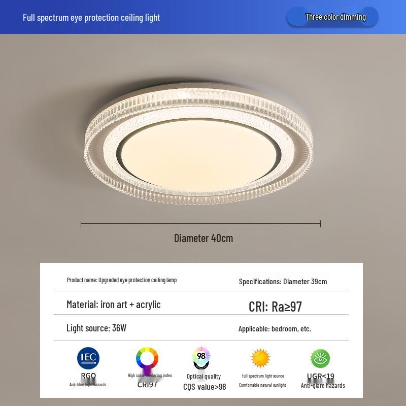 2025 Modern LED Crystal Ceiling Light for Master Bedroom - Minimalist Luxury Design