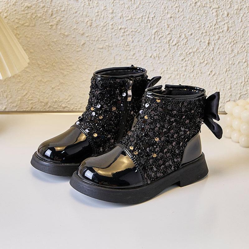 Girls' Princess Party Boots - British Style Short Boots with Fashionable Side Zip