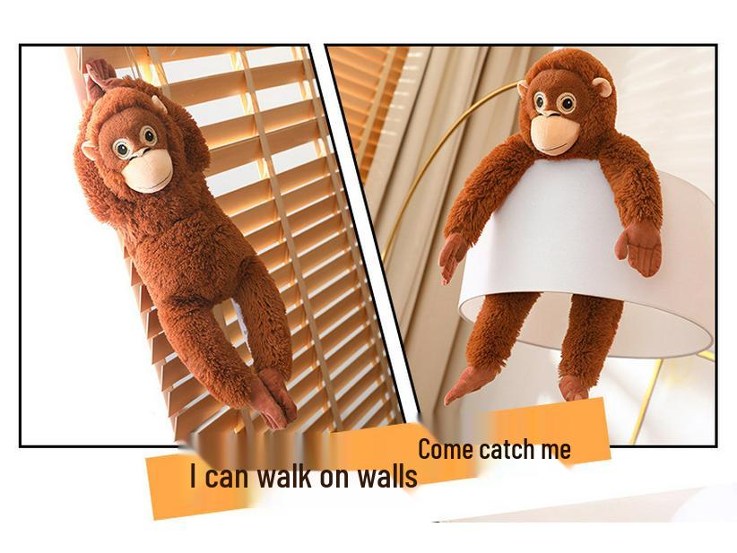 Plush Long-Armed Monkey Doll Backpack - Crossbody Bag for Women