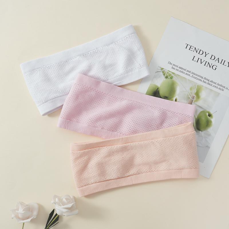 Women Strapless Top Tube Bra Non Padded  Seamless Top Bras Solid Color Cropped Top Bra Bandeau Underwear Tube