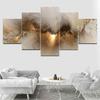 5 Panels Colorful Grey Yellow Blue Cloud Abstract Canvas Painting Posters and Prints Wall Art Pictures Room Home Decor No Frame
