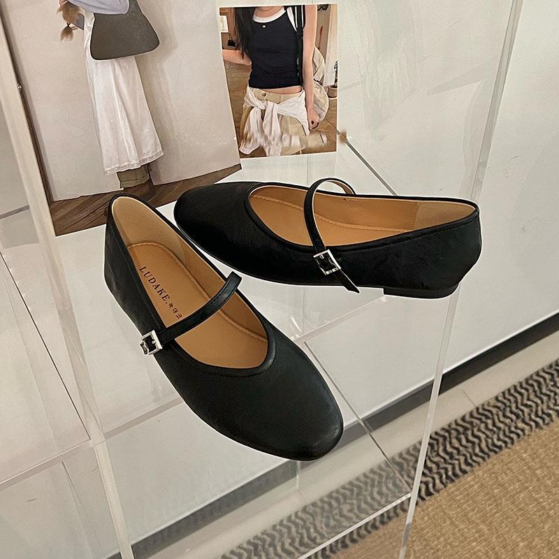 

Fashion Female Shallow Ladies Mary Janes Flats Shoes Casual Footwear Soft Fashion Round Toe Women Ballet Flats Shoes 35 чёрный