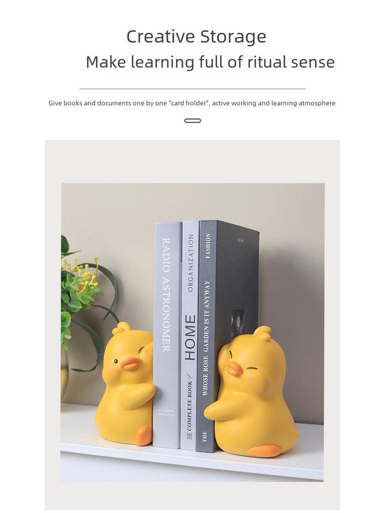 Adorable Yellow Duck Stickers: Book Holders & Home Décor - Ideal for Desktops, Living Rooms, Bedrooms, and Wine Cabinets. Free Shipping Included.
