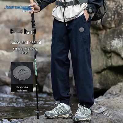 JEANSWEST Men's Pure Cotton Tapered Cargo Pants