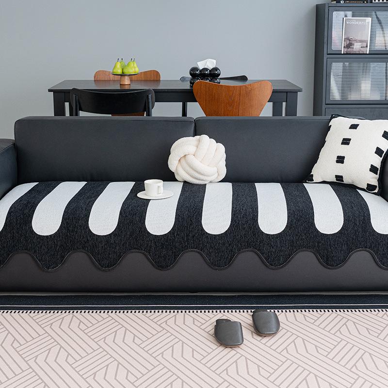 Four Seasons Universal Sofa Cushion New French Retro Straight Row Combination Fixed One-Piece Sofa Cushion
