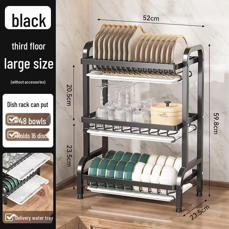 Multi-functional Kitchen Storage Rack - Thickened, Multi-layer Dish, Bowl & Plate Draining Rack