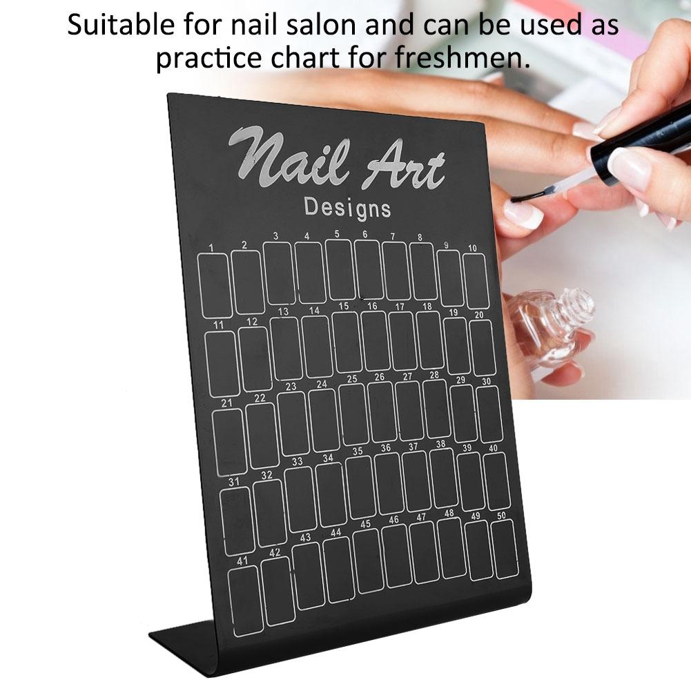 50Pcs Nail Art False Tips Chart Display Board Nailtips Polish Gel Color Card (White)