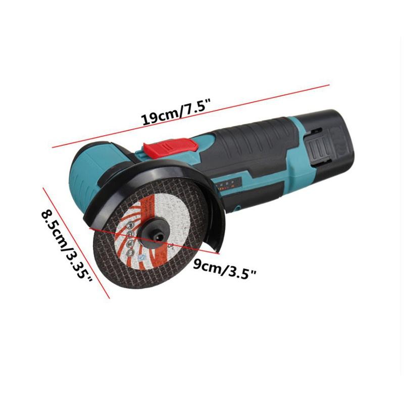 12V Mini Angle Grinder Cordless Electric Angle Grinder For Metal Wood With 2pcs Battery Diamond Cutting Wheel