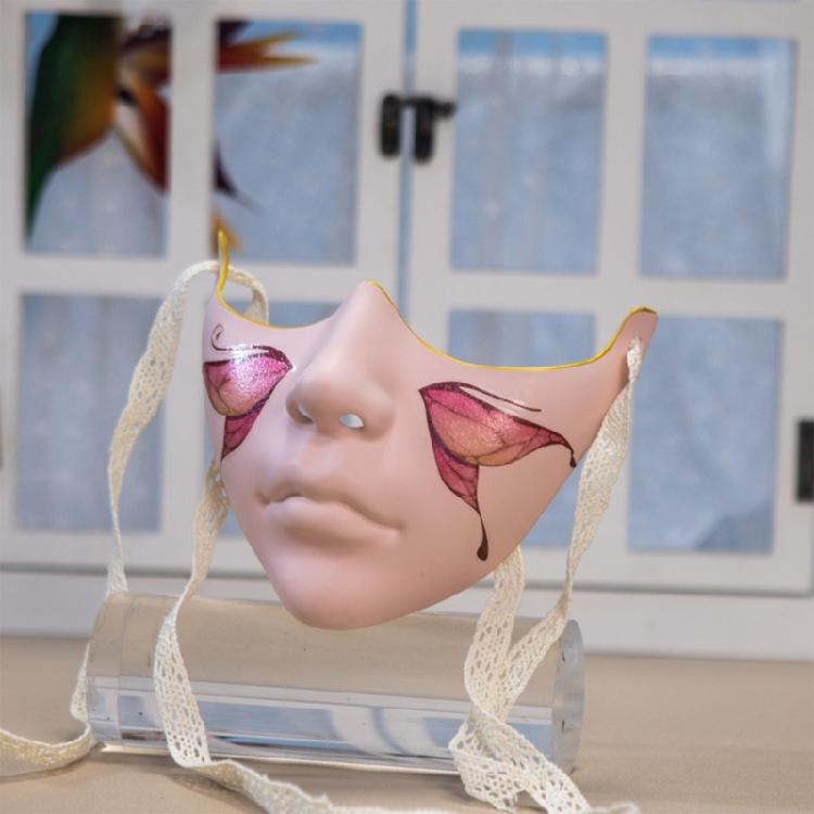 Målad Skönhetsmask Maskeradmask Festmask Estetisk Mask Mekanisk Halvansiktsmask för Halloween Jul Cosplay