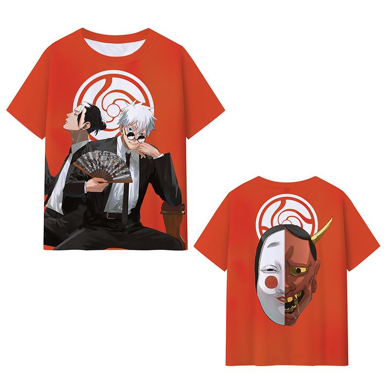 Satoru Gojo Japanese Anime Jujutsu Kaisen T-Shirts 3D Printed Summer Quick Dry Round Neck Short Sleeves for Men Polyester Do Not Fade