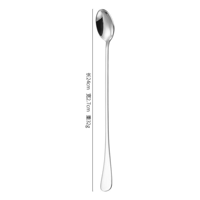 Stainless Steel Long-Handle Stirring & Ice Cream Cocktail Spoon with Ice Pick.