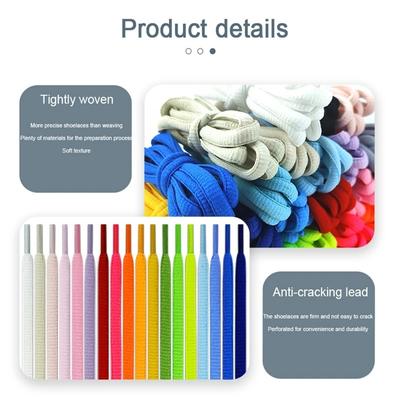 Unisex Solid Color  Flat Semicircular Shoelace  Sneakers Casual Shoelaces Suitable for All Shoes 23 Colors 1 Pair