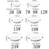 220V 110V LED Downlight Spotlight 3W 5W 7W 9W 12W 15W 18W Thick Aluminum Embedded LED Ceiling Lamp Living Room Bedroom Lighting