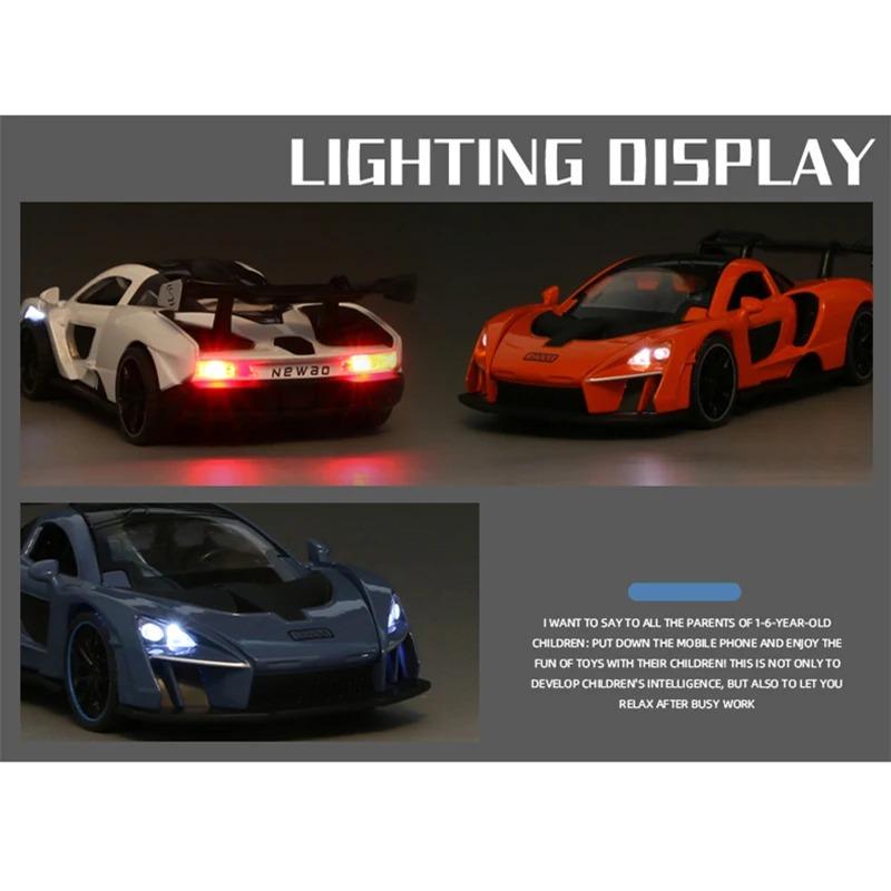 1/32 McLaren Senna Alloy Sports Car Model Diecast Metal Toy Vehicles Car Model Simulation Sound and Light Collection Kids Gifts