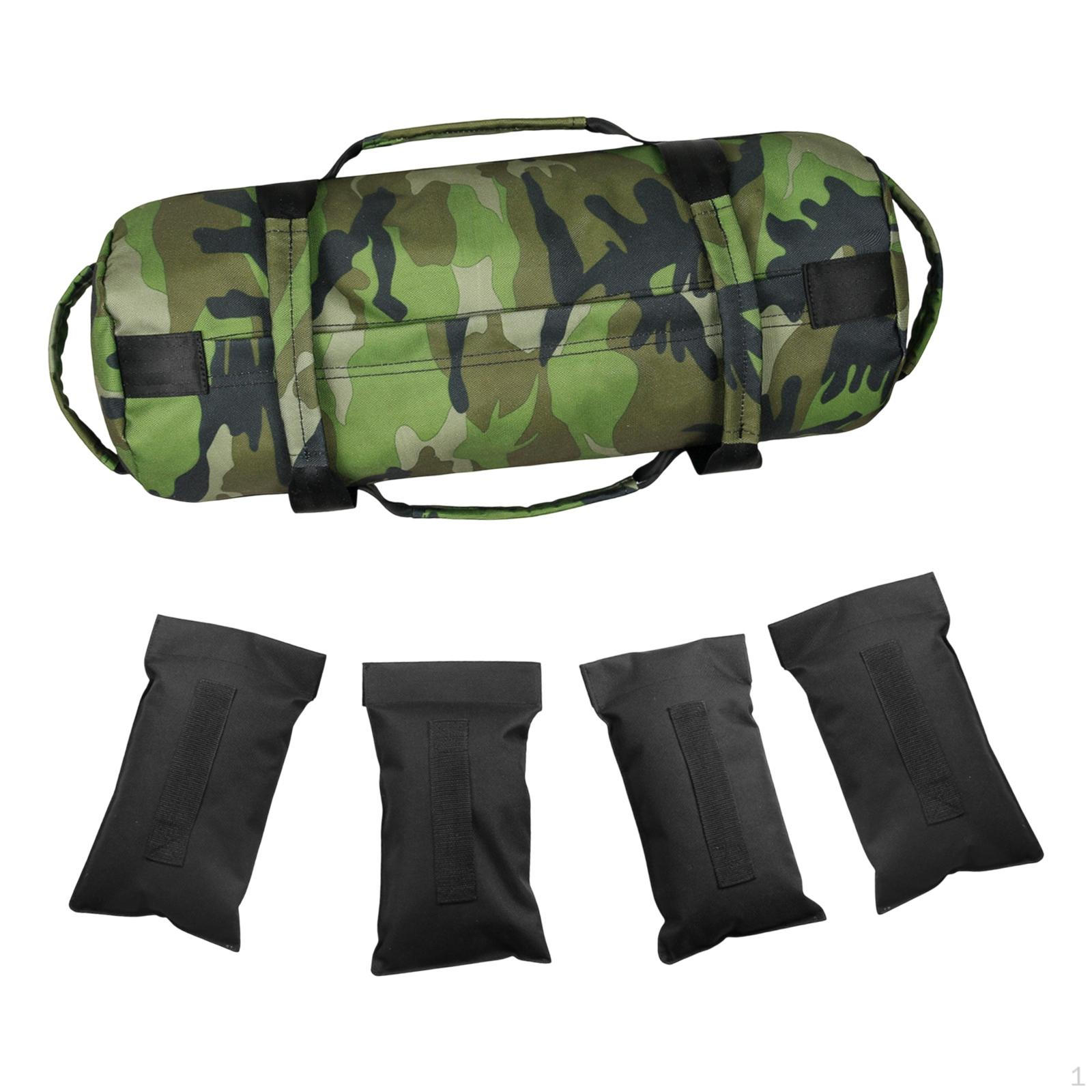 

Unfilled Sandbag Weighted Bag Canvas Portable Empty Inner Bags with Handles for Running Outdoor зелений