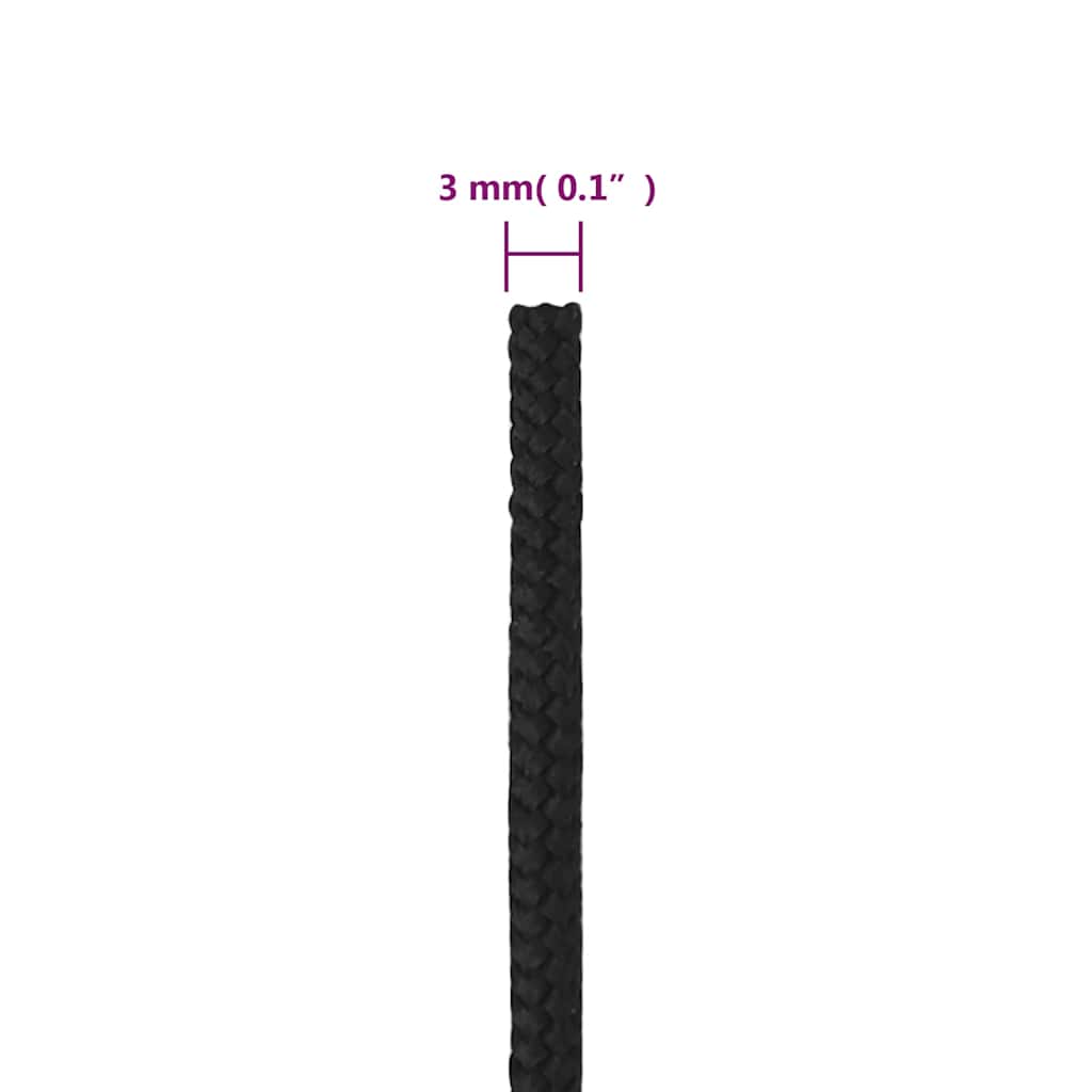Boat Rope Black 3 mm 25 m Polypropylene