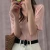 New ArriVals Open Run Women V Neck Cooling Short sleeVe Knit Vertical Stripe
