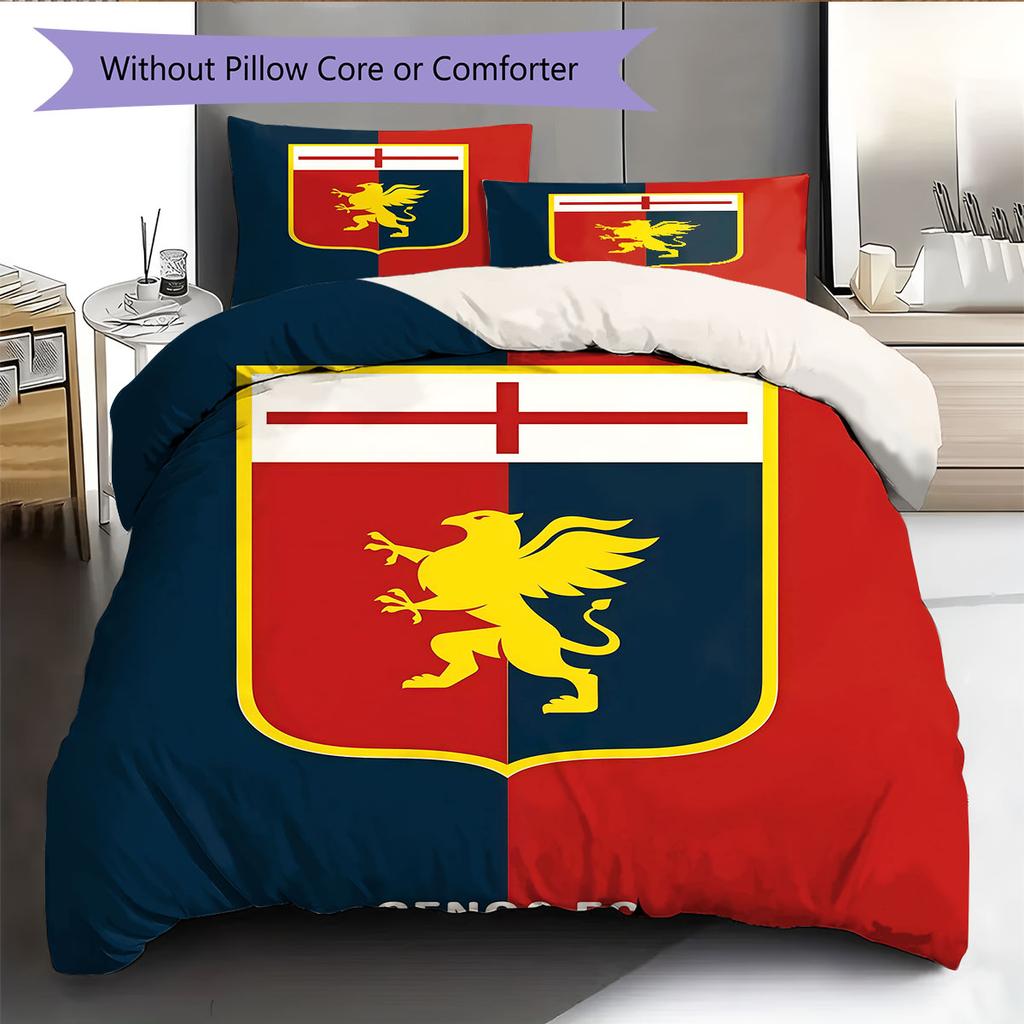 Genoa CFC Bettwäsche Bettdecke Set Bettbezug Kissenbezug Heimdekoration Geburtstagsgeschenk (1 Bettbezug + 2 Kissenbezüge, ohne Füllung)