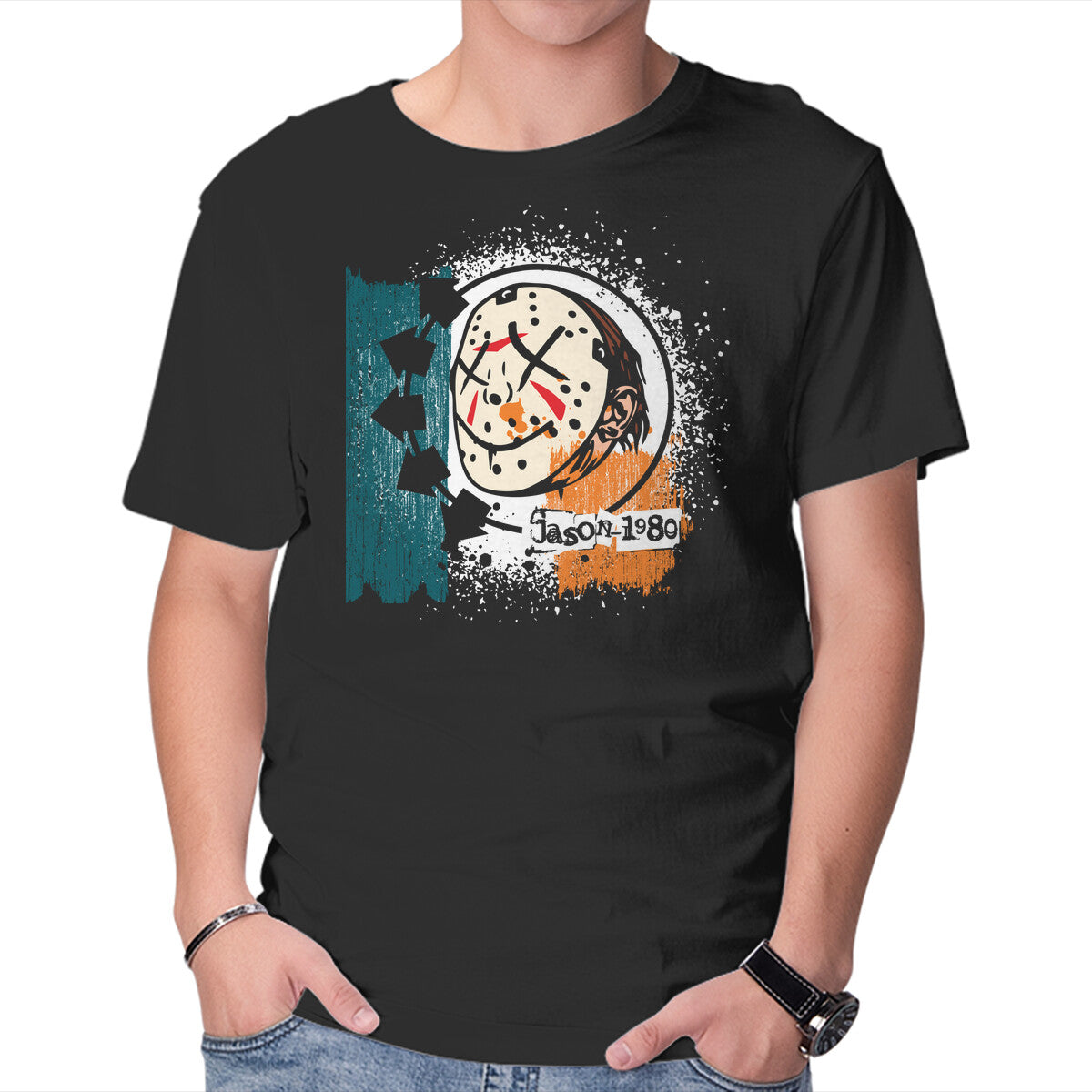 Unisex Crew Neck T-Shirt Jason 1980 Graphic Short Sleeve Casual Tee S