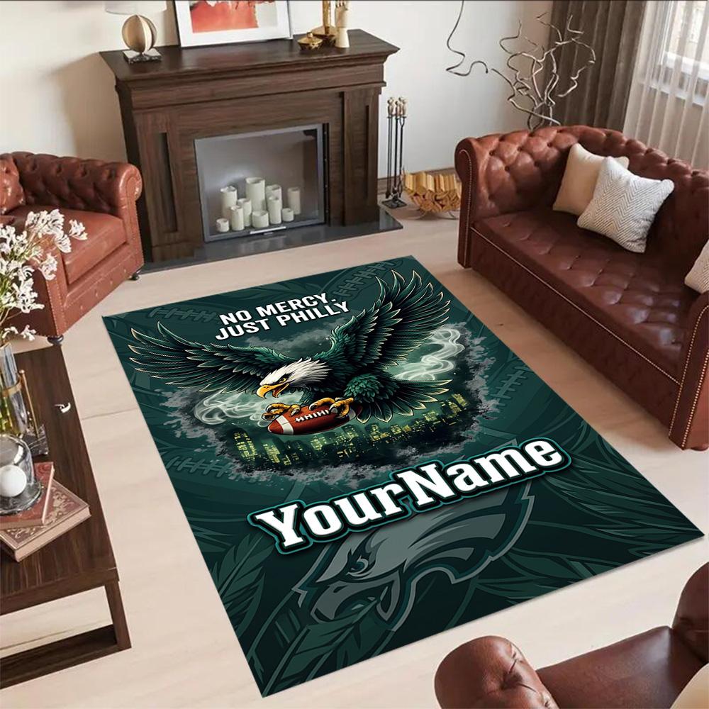 Philadelphia Eagles Customizable Name Floor Mat Design For Hallway Game Room Dormitory Decorate Room Antislip Carpet Decorate Offices Spiritual Gift